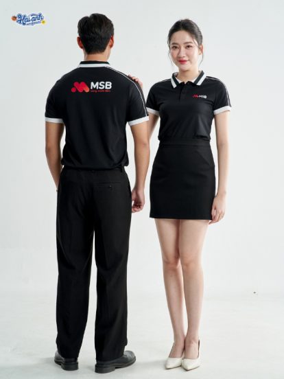 Mẫu áo polo đồng phục công ty Intersection màu đen MSB-2