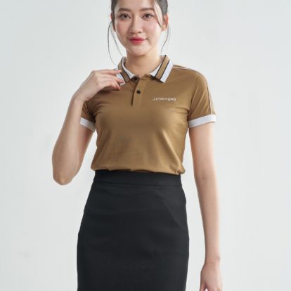 Mẫu áo polo đồng phục công ty Intersection màu nâu cafe J.P.Morgan-2