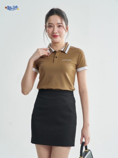 Mẫu áo polo đồng phục công ty Intersection màu nâu cafe J.P.Morgan-2