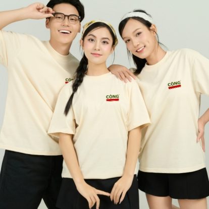 Mẫu Áo Thun Đồng Phục Công Ty FastUni Màu Be - 2