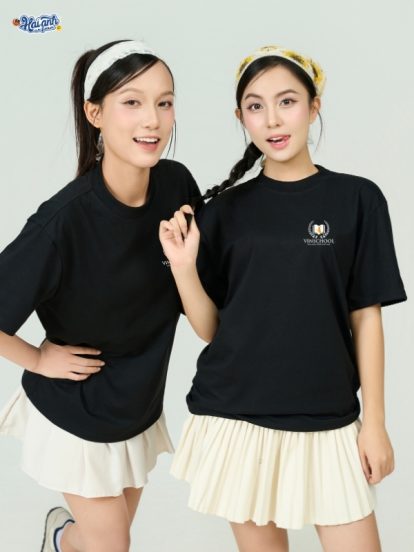 Mẫu Áo Thun Đồng Phục Công Ty FastUni Màu Đen-1