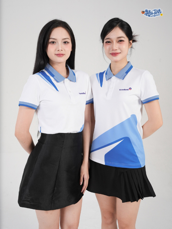 Mẫu áo polo đồng phục Vietinbank thiết kế tay áo bo dệt dày dặn, giữ form dáng gọn gàng