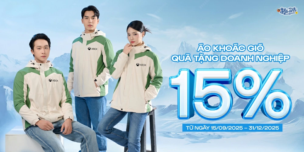 Chương trình ưu đãi: Giảm ngay 15% khi đặt may áo khoác gió Fast Uni tại Hải Anh Uniform