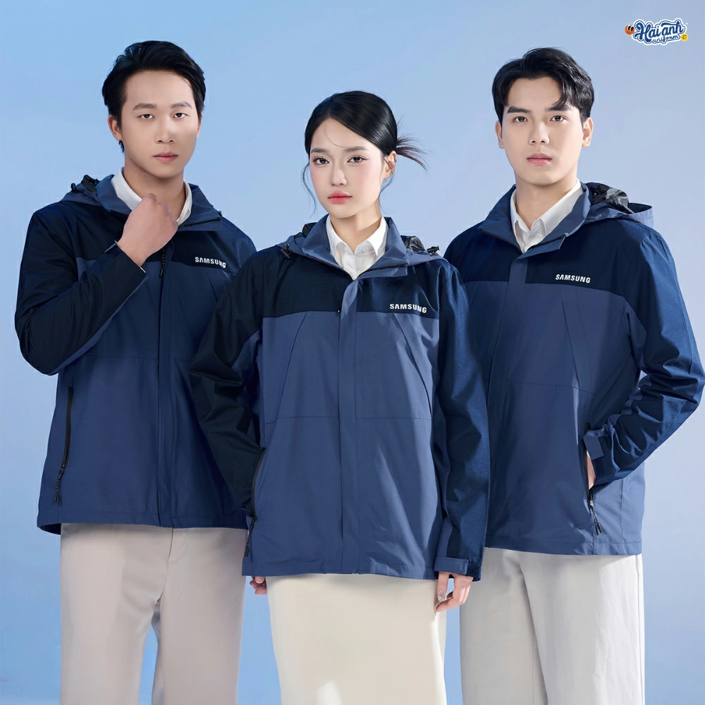 Thiết kế áo khoác gió năng động, vải dù chống nước, thoải mái cả ngày
