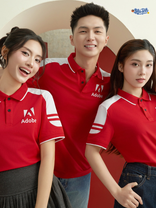 Mẫu áo polo đồng phục công ty Ecotton 02 màu đỏ mang đến vẻ ngoài chỉn chu, phong thái tự tin