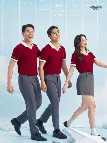 Mẫu Áo Polo Đồng Phục Công Ty Màu Đỏ Đô Rise Up - 1