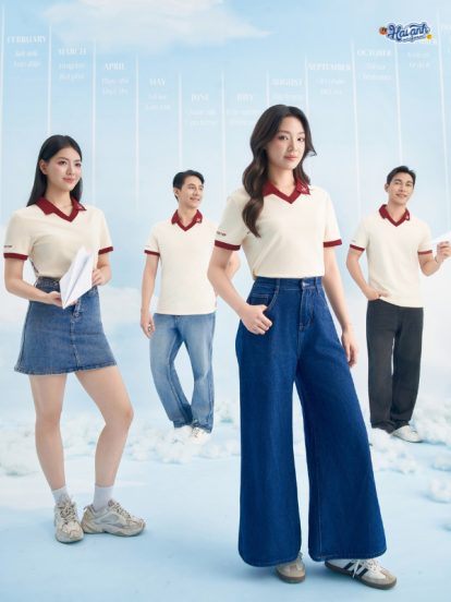 Mẫu Áo Polo Đồng Phục Công Ty Màu Kem Cheese Rise Up - 1