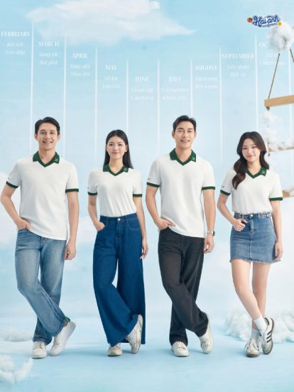 Mẫu Áo Polo Đồng Phục Công Ty Màu Trắng Rise Up - 2