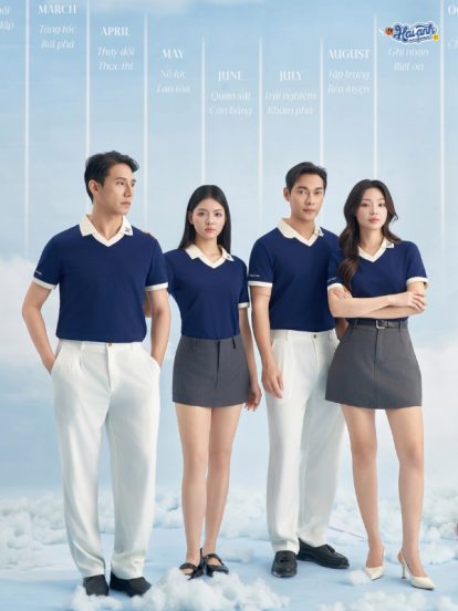 Mẫu Áo Polo Đồng Phục Công Ty Màu Xanh Đen Rise Up - 2