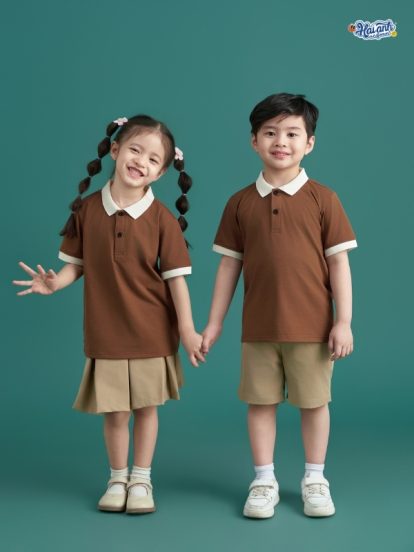 Mẫu Đồng Phục Mầm Non Hacool 02 Màu Nâu Choco