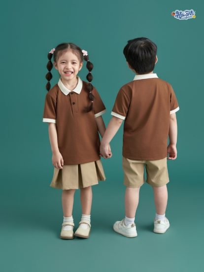 Mẫu Đồng Phục Mầm Non Hacool 02 Màu Nâu Choco-2