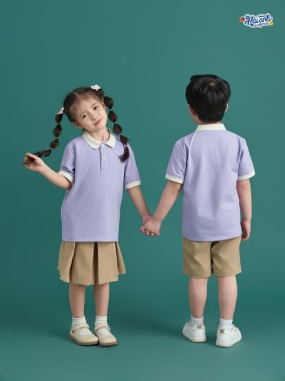Mẫu Đồng Phục Mầm Non Hacool 02 Màu Tím Nhạt